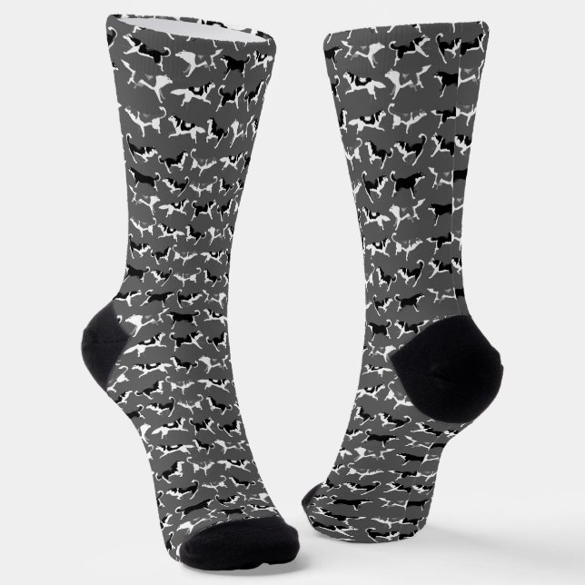Siberian Husky Socks Cool Sled Dog Socks Customise (Angled)
