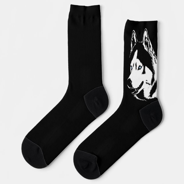 Siberian Husky Socks Husky Dog Socks Customize (Left)