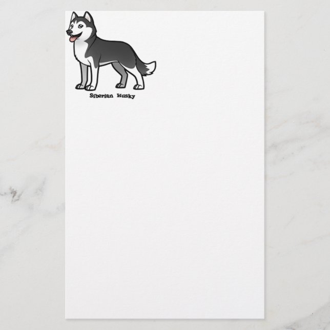 Siberian Husky Stationery (Front)