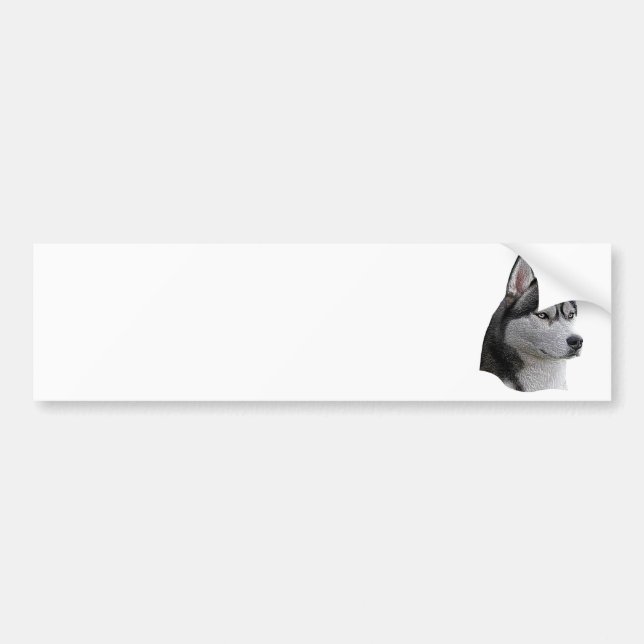 Siberian Husky - Stylised Image - Add Your Text Bumper Sticker (Front)