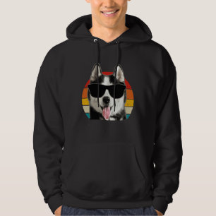 Siberian Husky Sunglasses Funny Hoodie