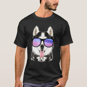 Siberian Husky Sunglasses Funny Husky Mum Husky Da T-Shirt