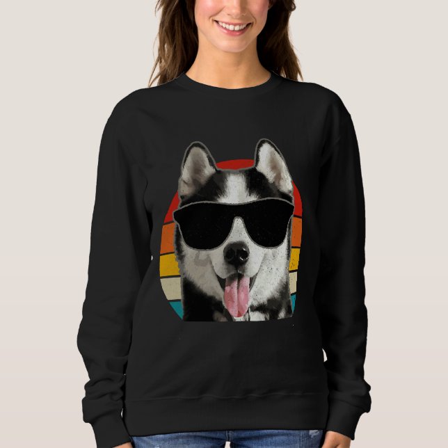 Siberian Husky Sunglasses Funny Sweatshirt (Front)