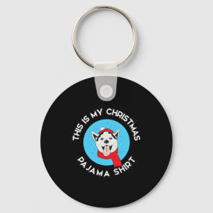Siberian Husky This Is My Christmas Pajama Key Ring