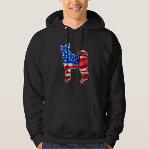 Siberian Husky Tie Dye American Flag Patriotic 4th Hoodie