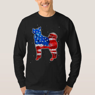 Siberian Husky Tie Dye American Flag Patriotic 4th T-Shirt