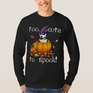 Siberian Husky Too Cute To Spook Halloween Dog Sti T-Shirt