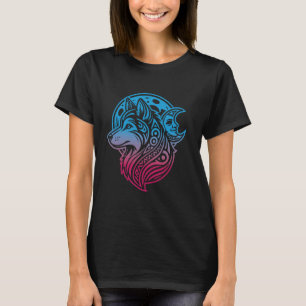 Siberian Husky Tribal Dog Breed - Pet Moon Phases T-Shirt