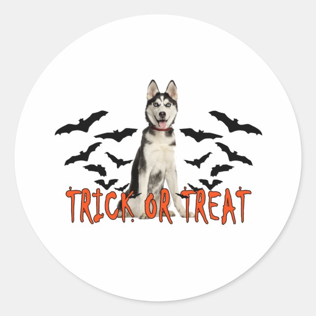 Siberian Husky Trick T Shirts.png Classic Round Sticker (Front)