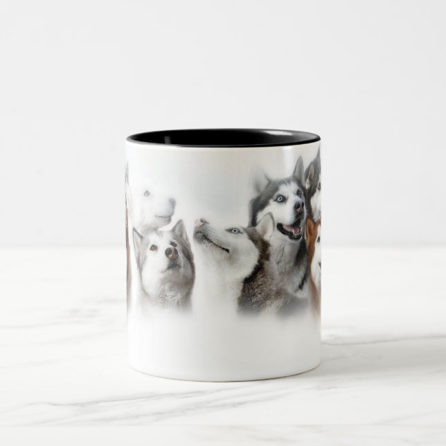 Siberian Husky Two-Tone Coffee Mug (Center)