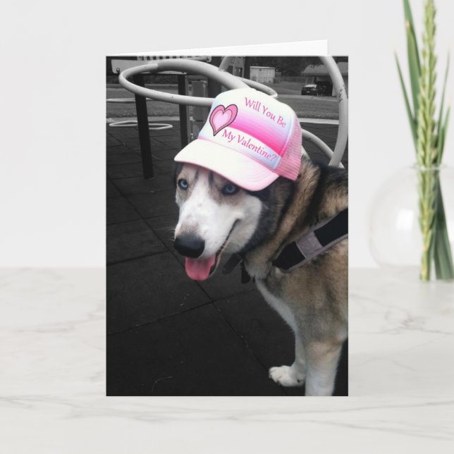Siberian Husky Valentine Card (Front)