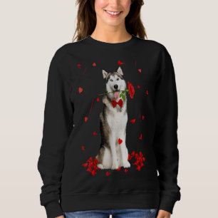 Siberian Husky Valentines Day Outfit Dog Valentine Sweatshirt
