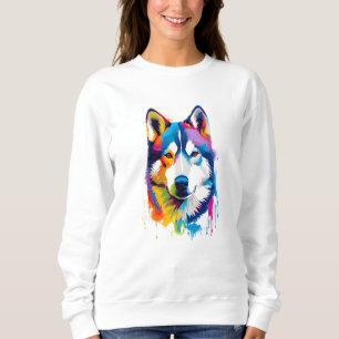 Siberian Husky Vibrant and Colourful Sweatshirt