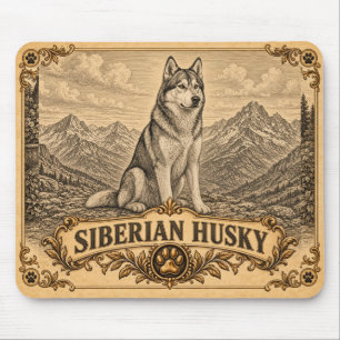 Siberian Husky, Vintage Heritage Dog Mouse Pad