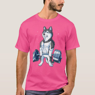 Siberian Husky Weightlifting Funny Deadlift Men Fi T-Shirt