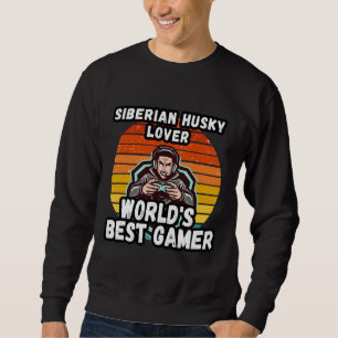 Siberian Husky World Best Gamer Vintage Retro And Sweatshirt