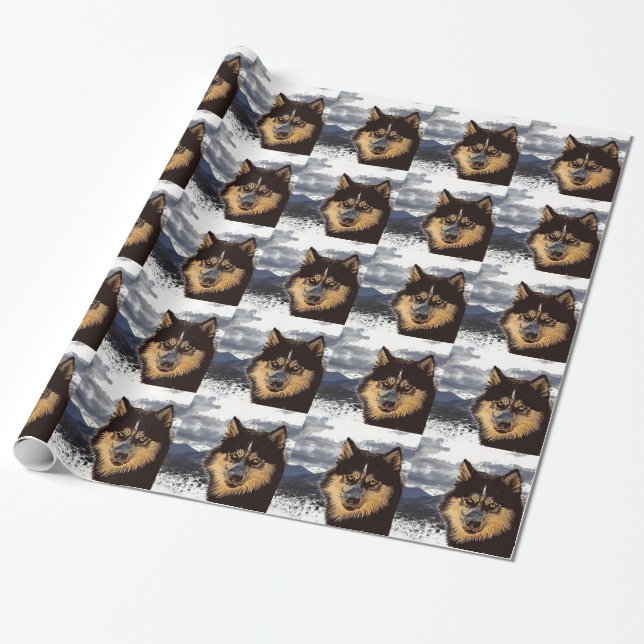 Siberian Husky Wrapping Paper (Unrolled)