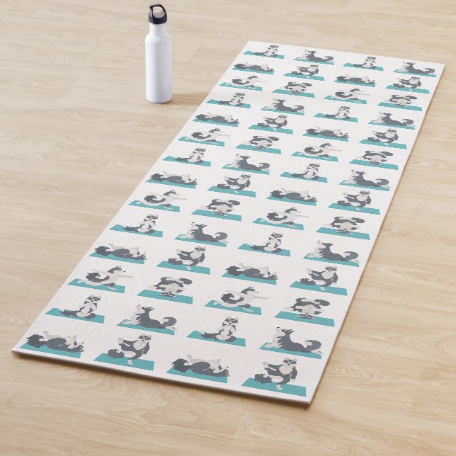 Siberian Husky yoga pose Mat (In Situ)