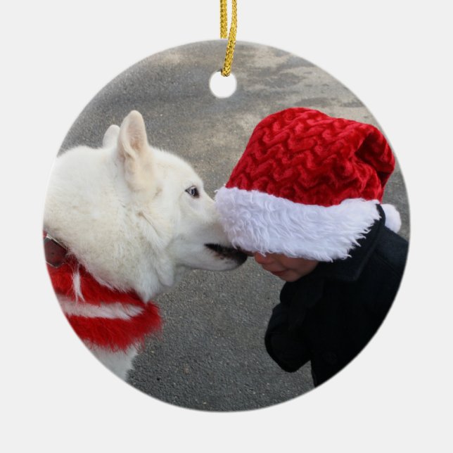 Siberian Love Ceramic Tree Decoration (Front)