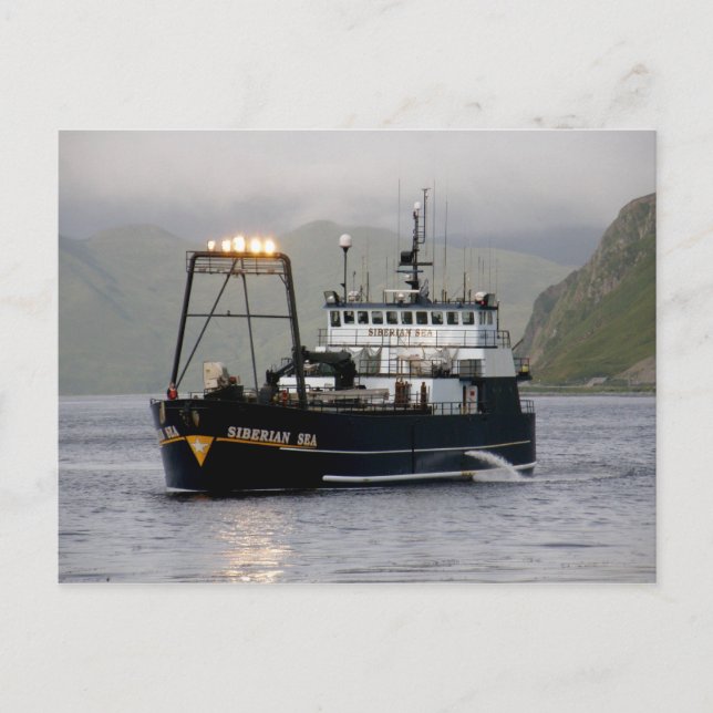 Siberian Sea, Longliner Fishing Vessel Postcard (Front)