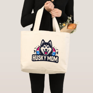 Siberian Spirit: Nurturing Love as a Husky Dog Mum Large Tote Bag
