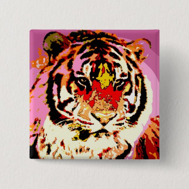 Siberian Tiger 15 Cm Square Badge (Front)