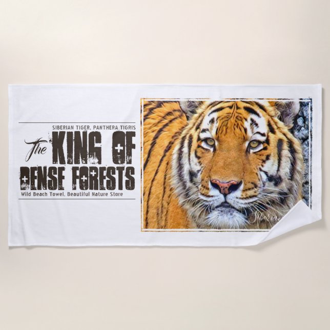 Siberian Tiger Beach Towel (Front)
