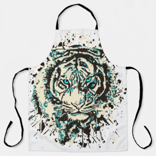 Siberian Tiger Colourful Tiger Drawing Abstrac Apron
