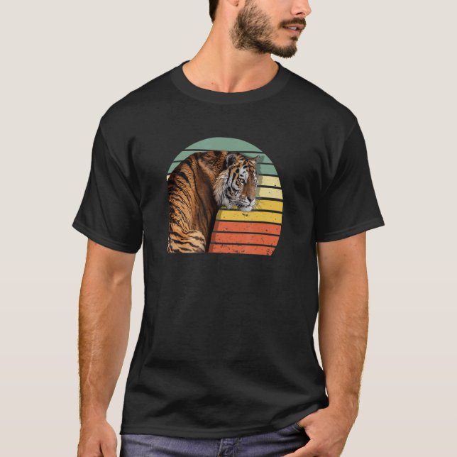 Siberian Tiger Endangered Animal Retro Men Women K T-Shirt (Front)