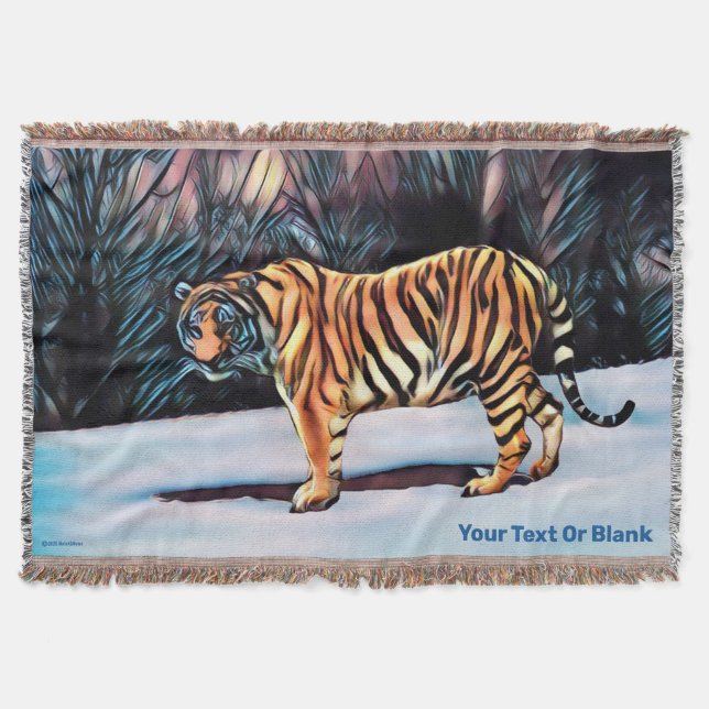 Siberian Tiger Throw Blanket (Front)