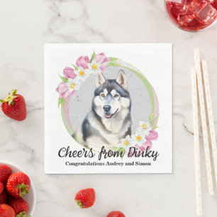 Siberian Wedding Napkins With Dogs Photo
