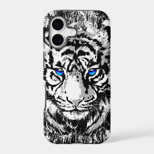 Siberian White Tiger Head - Tiger Blue