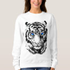 Siberian White Tiger Head - Tiger Blue Eyes