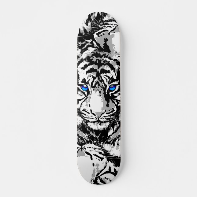 Siberian White Tiger Skateboard Deck (Front)