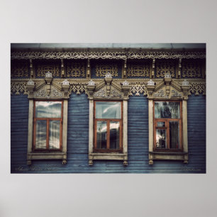 Siberian wooden houses (project by vladstudio.com) poster