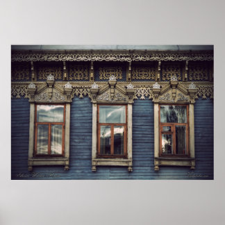 Siberian wooden houses (project by vladstudio.com) poster