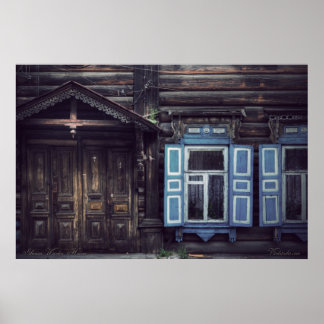 Siberian wooden houses (project by vladstudio.com) poster