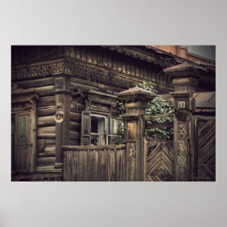 Siberian wooden houses (project by vladstudio.com) poster