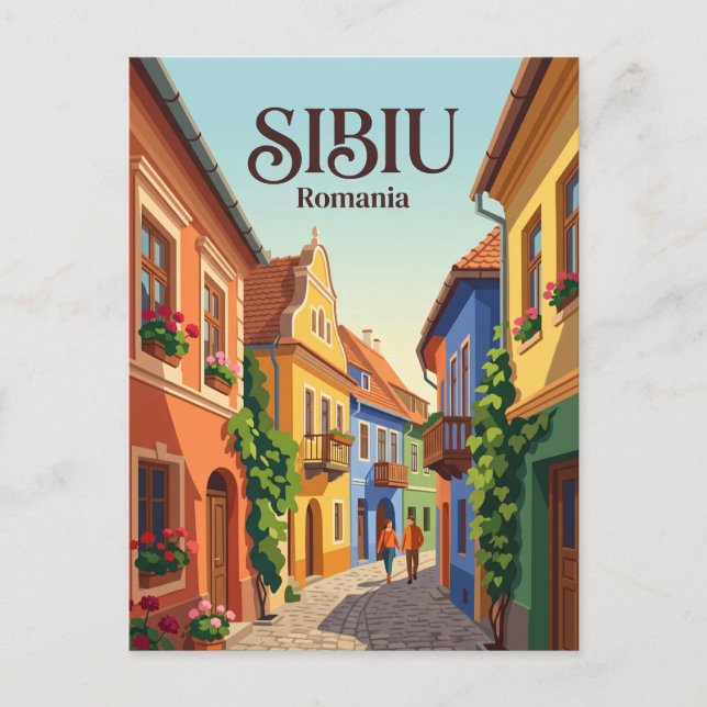 Sibiu alley Romania Postcard (Front)