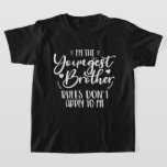 Sibling gift, Funny gift for kids T-Shirt<br><div class="desc">I'M THE YOUNGEST SISTER RULES DON'T APPLY TO ME. Funny saying gift for brother, stepbrother, sibling, boy, mum, girls, toodler, baby. This is the perfect gift tee for brother, Funny brother lover gift for you best sister, dad, mum who loves brother. Great gift tshirt for a birthday, Christmas and any...</div>