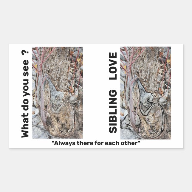 Sibling Love Rectangle Stickers (Front)