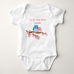 Sibling Owls Little Sister Matching Infant T-Shirt Baby Bodysuit