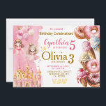 Sibling Princess and Ice Cream Joint Birthday Invitation<br><div class="desc">Sibling Birthday Invitation, 
Sibling Princess and Ice Cream Joint Birthday
Can be used for the birthday of any age invitation</div>
