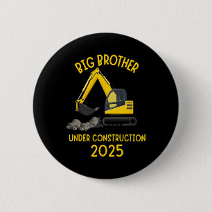Sibling Reveal 2025 Under Construction Truck Big B 6 Cm Round Badge