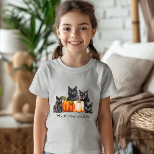 Siblings Are Cats Fall Pumpkins T-shirt Tri-Blend Shirt