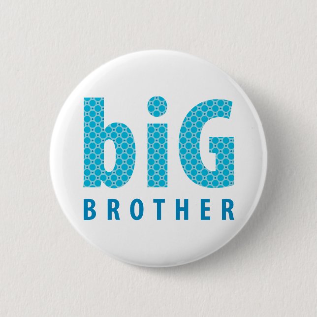 SIBLINGS COLLECTION - big brother {blue} 6 Cm Round Badge (Front)