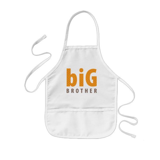 SIBLINGS COLLECTION - big brother {orange} Kids Apron (Front)
