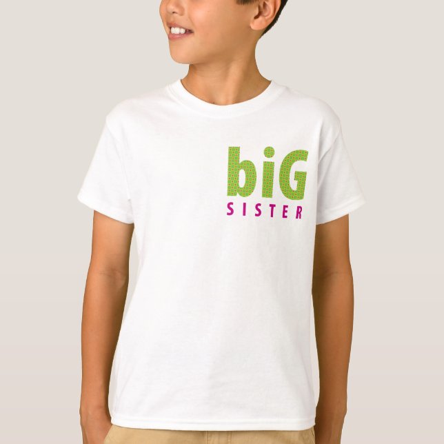 SIBLINGS COLLECTION - big sister {lime} T-Shirt (Front)