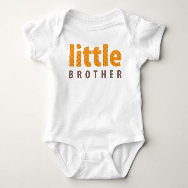 SIBLINGS COLLECTION - little brother {orange} Baby Bodysuit (Front)