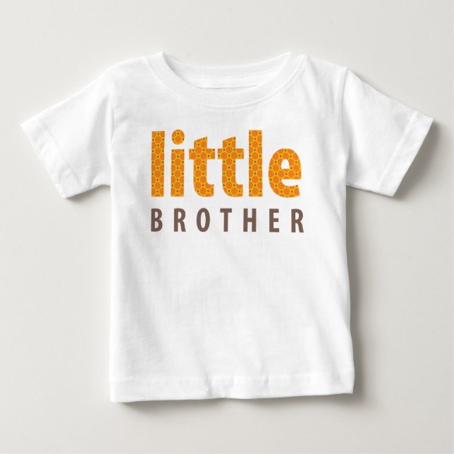 SIBLINGS COLLECTION - little brother {orange} Baby T-Shirt (Front)